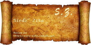 Siró Zita névjegykártya
